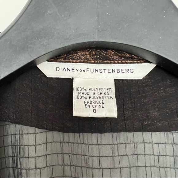 DVF • Brown Metallic Sheen Robe Jacket - Picture 5 of 7